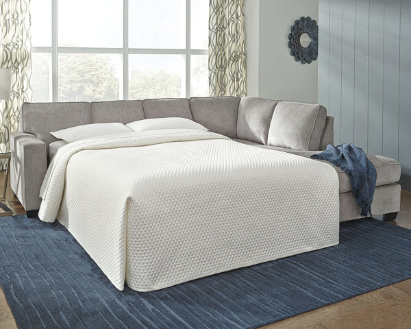  then this sleeper sectional is the answer. Sporting clean lines and sleek track arms