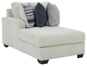 This left-arm facing corner chaise is made with polyester upholstery. Pairs with other items in the series to make a sectional.<br><br><b>Additional Dimensions</b><br><ul><li>Arm height: 26-"</li><li>Seat depth: 50-"</li><li>Seat height: 21-"</li><li>Top 