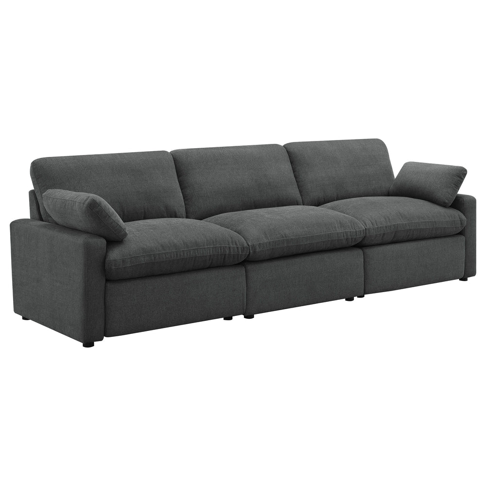 Indulge in luxurious comfort with this versatile sofa, designed to transform your living space with its blend of style and functionality. Featuring two power reclining seats, this sofa allows you to customize your relaxation experience with ease. The slee