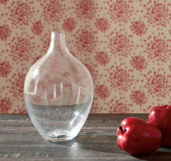  mantel or tabletop with casual charm. Crafted from clear seeded glass