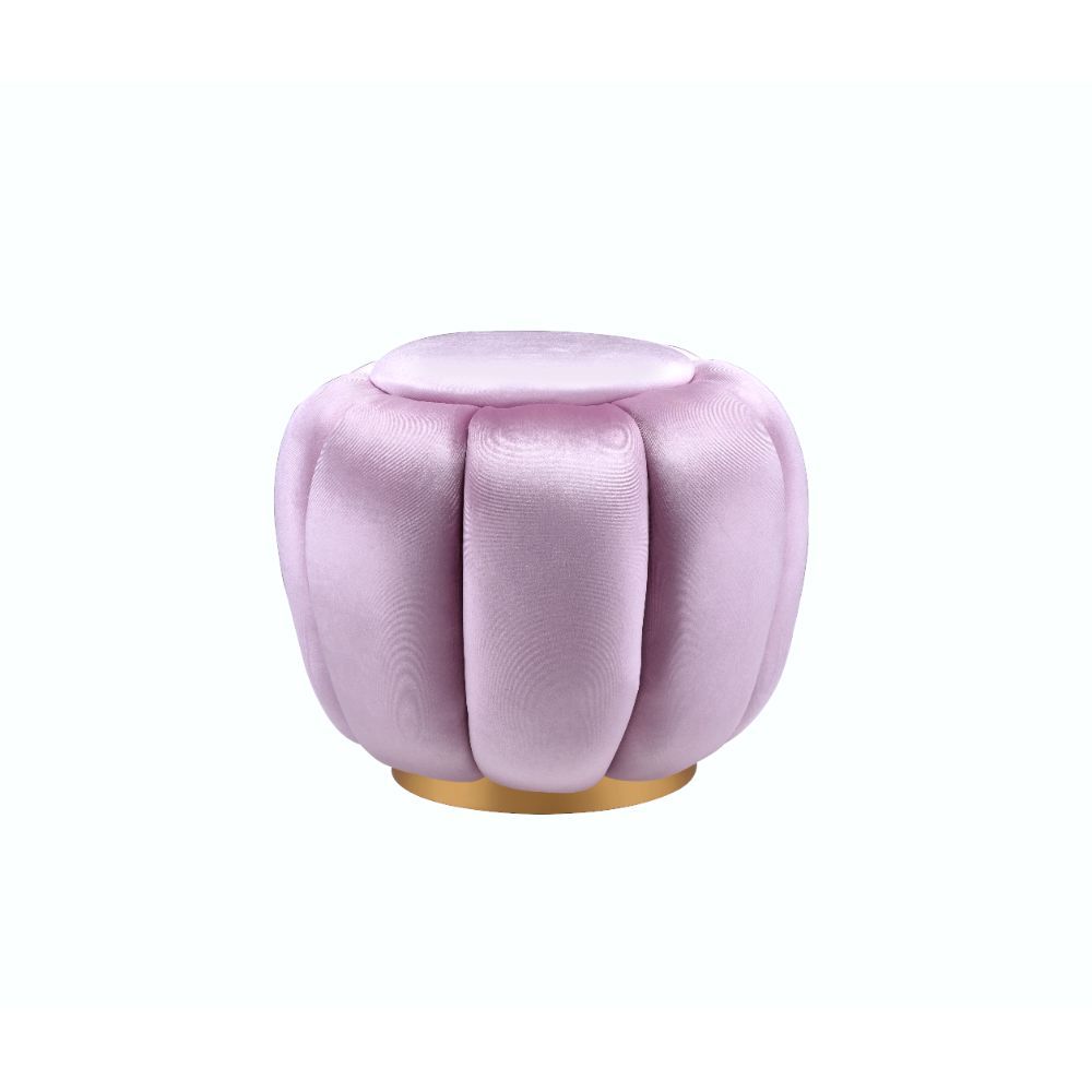 Whether youâ€™re picking up your feet to relax or using it as an extra table during a party, this Heiress ottoman will be a great addition to any arrangement. Founded a top metal round base in a gold finish, the design of this piece will go well with any 