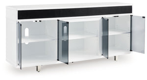  with an electric fireplace option and ample space for your media devices