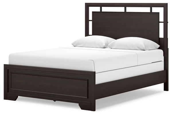 Covetown - Dark Brown - Queen Panel Bed