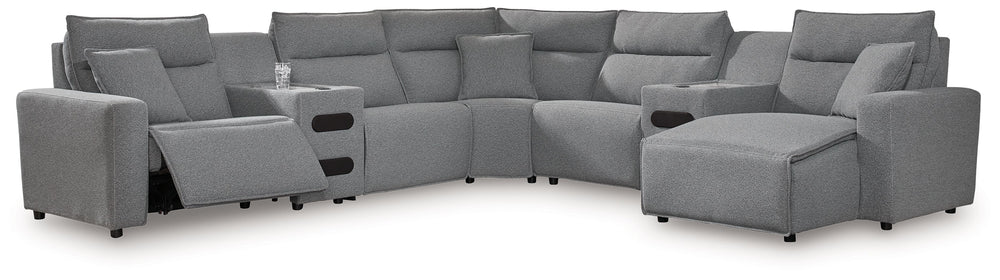 Looking cool and contemporary is great. But when it comes down to it, youâ€™re all about low-maintenance lounging. With the performance fabric on this power reclining sectional with chaise, cleaning spills is a breeze. Its modular design caters to your ev