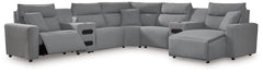 Looking cool and contemporary is great. But when it comes down to it, youâ€™re all about low-maintenance lounging. With the performance fabric on this power reclining sectional with chaise, cleaning spills is a breeze. Its modular design caters to your ev