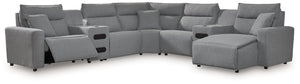 Looking cool and contemporary is great. But when it comes down to it, youâ€™re all about low-maintenance lounging. With the performance fabric on this power reclining sectional with chaise, cleaning spills is a breeze. Its modular design caters to your ev