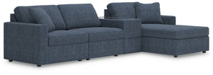 Looking cool and contemporary is great. But when it comes down to it, youâ€™re all about low-maintenance lounging. With the performance fabric on this sectional with chaise, cleaning spills is a breeze. Its customizable modular design caters to your ever-