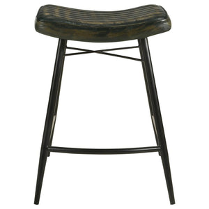 Bayu - Leather Upholstered Counter Stool (Set of 2) - Espresso