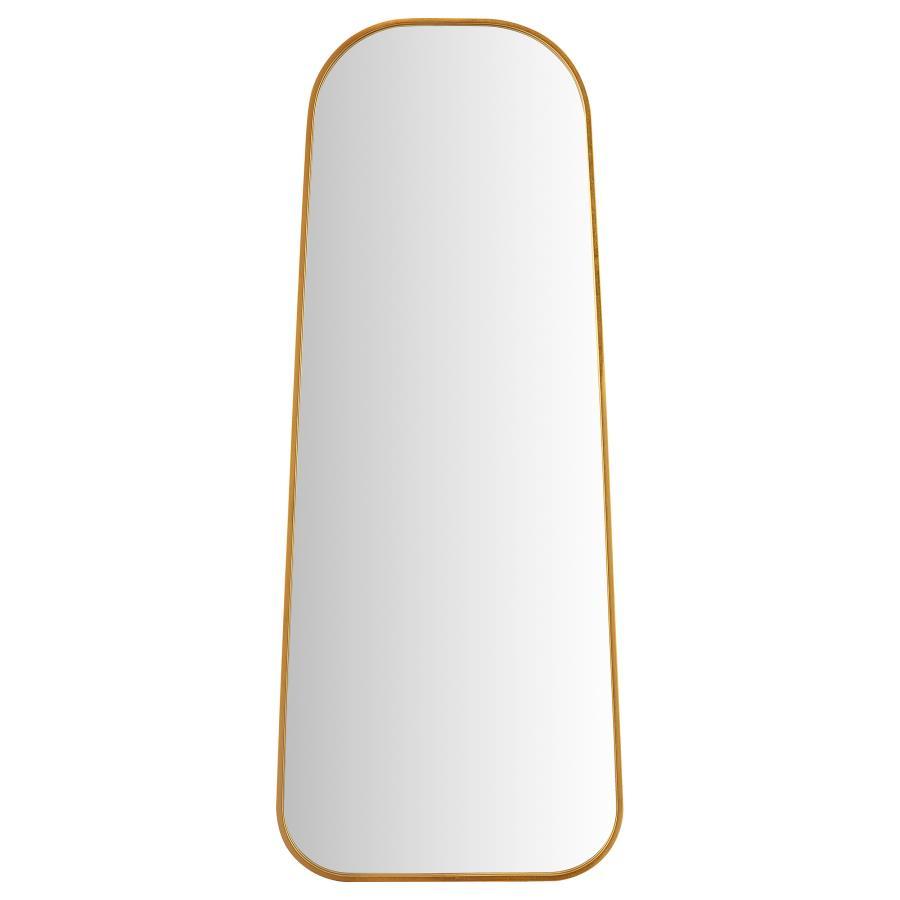 A fashion-forward look takes on simple style for perfect balance in a casual bedroom or dressing space. This floor mirror delivers a well-rounded design that dresses up or tones down a semi-formal or casual living area. A full-length design doubles the co