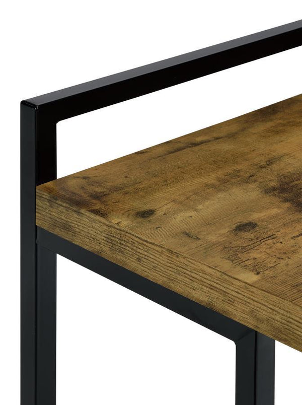 Dani - Rectangular C-Shaped Sofa Side Table - Rustic Nutmeg