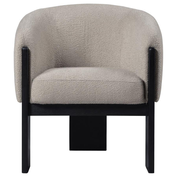 Valdez - Boucle Upholstered Barrel Back Accent Chair - Beige