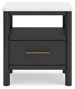 Cadmori - Black / White - One Drawer Night Stand