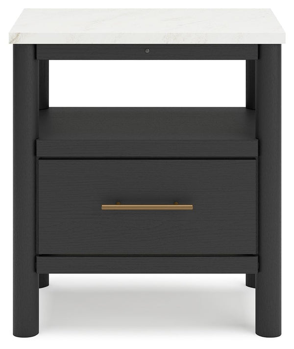 Cadmori - Black / White - One Drawer Night Stand
