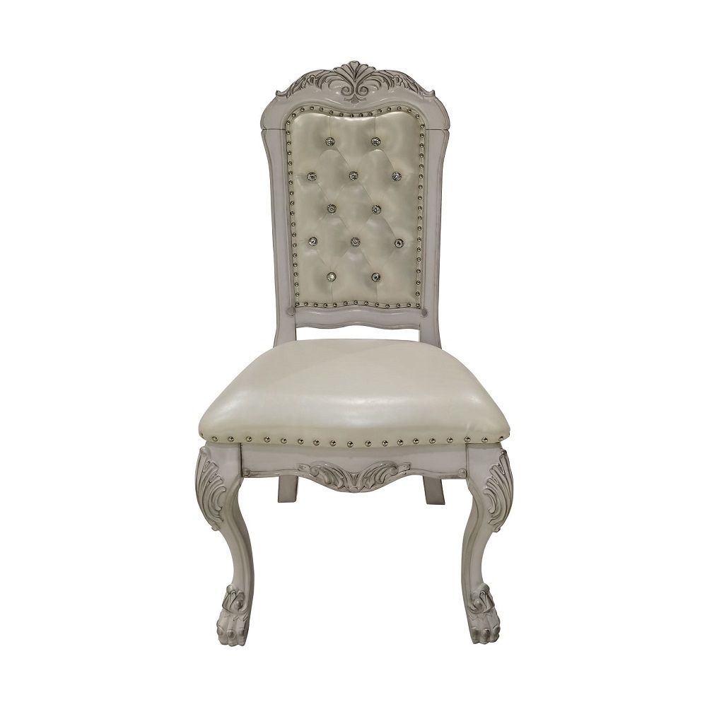 Dresden - Side Chair (Set of 2) - Fabric & Bone White Finish<br/><br/><b>Product Features</b><ul><li>Padded Seat & Back</li></ul><br/>