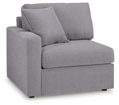 This left-arm facing corner chair is made with Next-Gen Nuvellaâ„¢ (polyester) fade-resistant, washable fabric. Fully finished on all sides, it pairs with other items in the series to make a modular sectional.<br><br><b>Additional Dimensions</b><br><ul><l