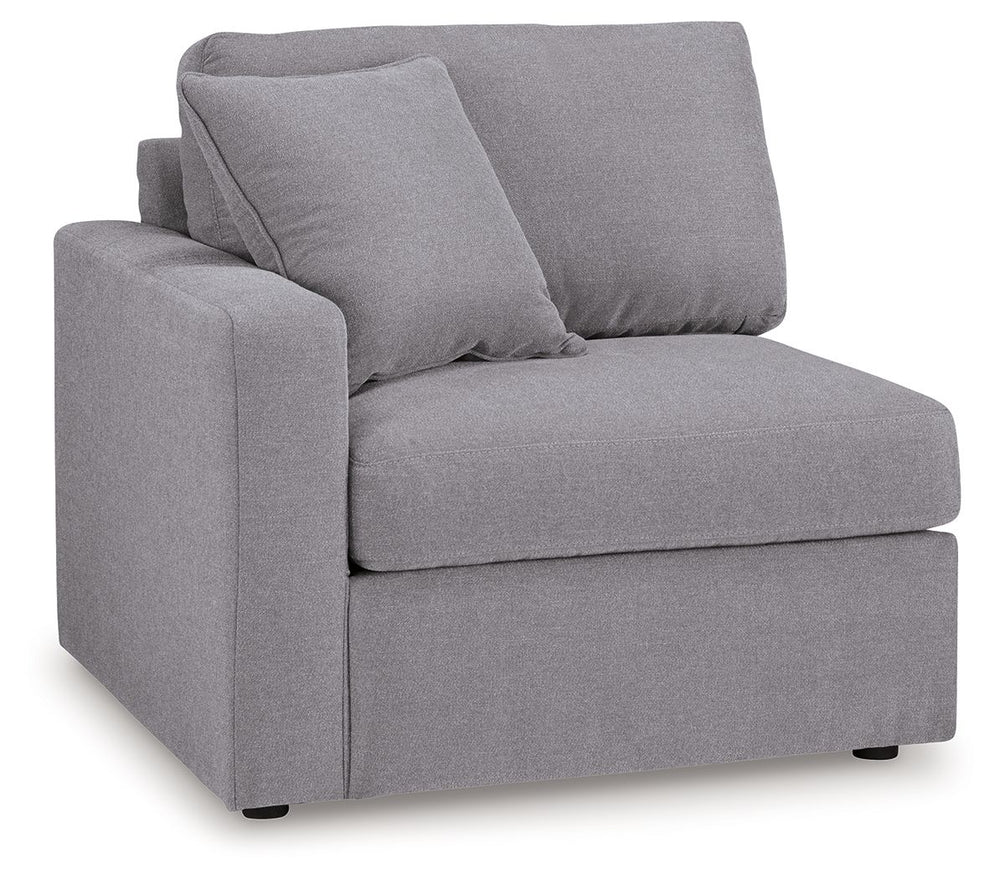 Looking cool and contemporary is great. But when it comes down to it, youâ€™re all about low-maintenance lounging. With the performance fabric on this sectional with console, cleaning spills is a breeze. Its customizable modular design caters to your ever
