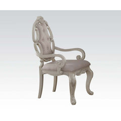 KD, Arm Chair Padded Seat & Back: Fabric Cushion (Backrest: Button Tufted & Wooden Trim with Scrolled Crown Molding) Wooden Seat Apron Wooden Cabriole Leg Arm Height: 25-"H (630mm)<br/><br/><b>Product Features</b><ul><li>Arm Chair</li><li>Padded Seat & Ba