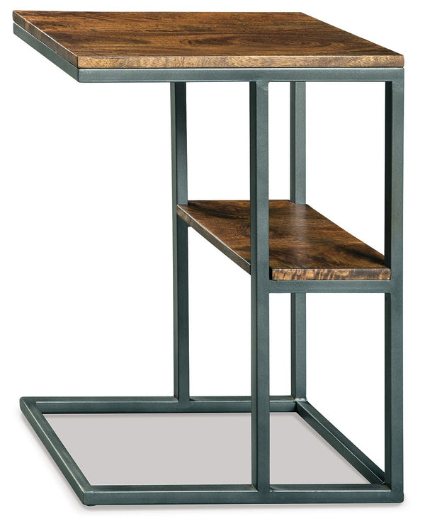 Put your style on a shelf with this cantilever accent table. Its minimalist-chic styling, which combines rustic wood and black metal, beautifully suits contemporary and industrial aesthetics.<br><br><b>Additional Dimensions</b><br><ul><li>Opening: 0-"</li