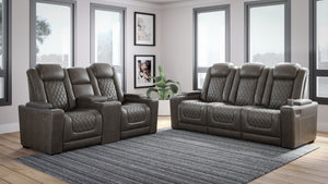 This power reclining living room set in trendy gray is proof of just how far recliners have come when it comes to form and function. Ultra cool and contemporary, this fully loaded power reclining sofa makes it so easy to social distance and make home your