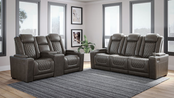 This power reclining living room set in trendy gray is proof of just how far recliners have come when it comes to form and function. Ultra cool and contemporary, this fully loaded power reclining sofa makes it so easy to social distance and make home your