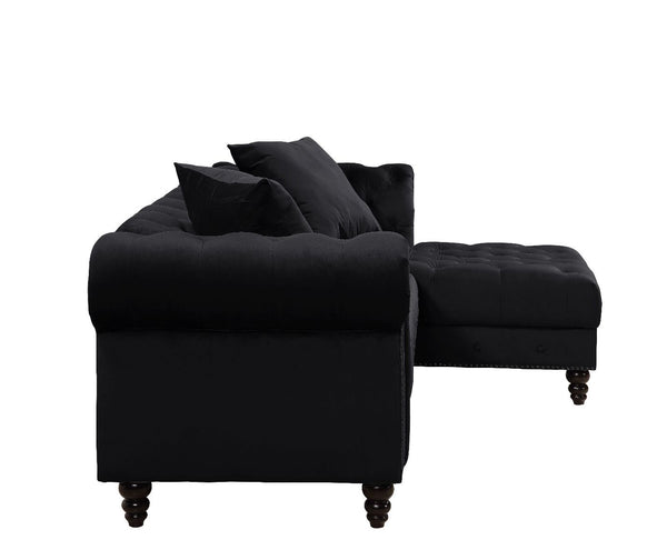 Adnelis - Sectional Sofa - Black Velvet