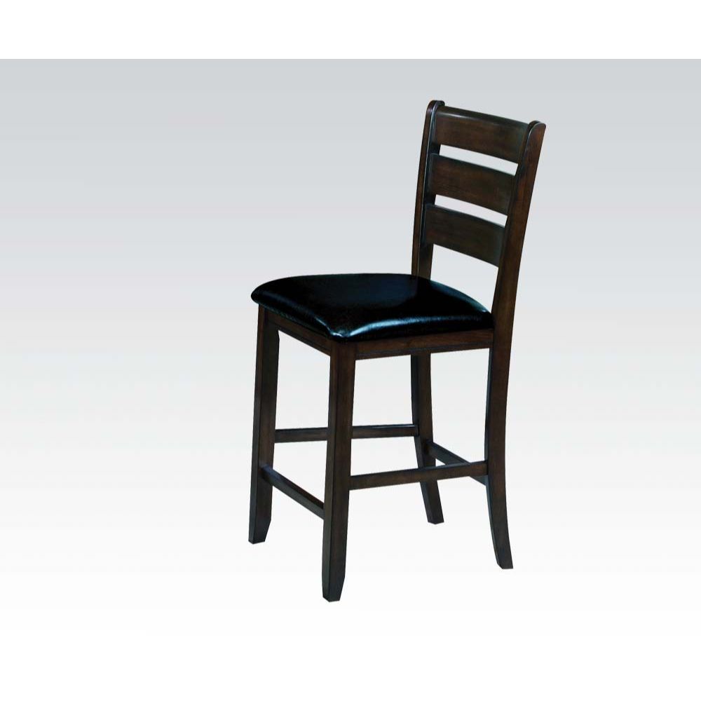 KD, Black PU: Seat Cushion, Ladder Wood Back, Box Seat Frame<br/><br/><b>Product Features</b><ul><li>TBA</li><li>Case: 2Pc/1Ctn</li><li>Finish: Black PU & Espresso</li><li>Style: Transitional</li><li>Materials: Wood, Upholstery</li></ul><br/>