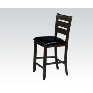 KD, Black PU: Seat Cushion, Ladder Wood Back, Box Seat Frame<br/><br/><b>Product Features</b><ul><li>TBA</li><li>Case: 2Pc/1Ctn</li><li>Finish: Black PU & Espresso</li><li>Style: Transitional</li><li>Materials: Wood, Upholstery</li></ul><br/>