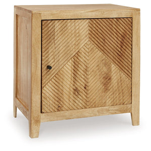With a variety of uses, this storage cabinet caters to your need for fashionable function. Searching for a spot to tuck away remotes and controllers? Keep essentials in reach when stored behind the fluted door front. This versatile cabinet can also act as