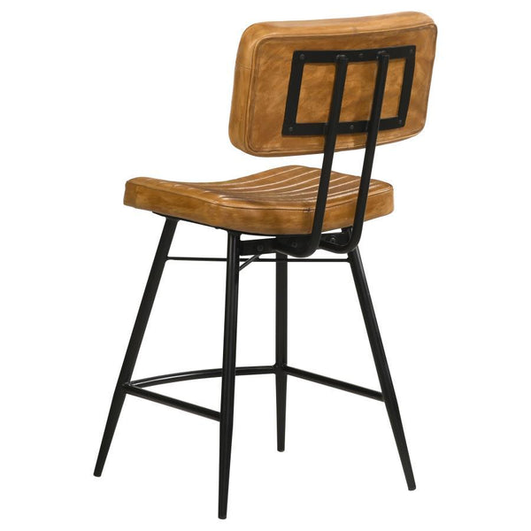 Partridge - Leather Counter Chair (Set of 2) - Antique Camel