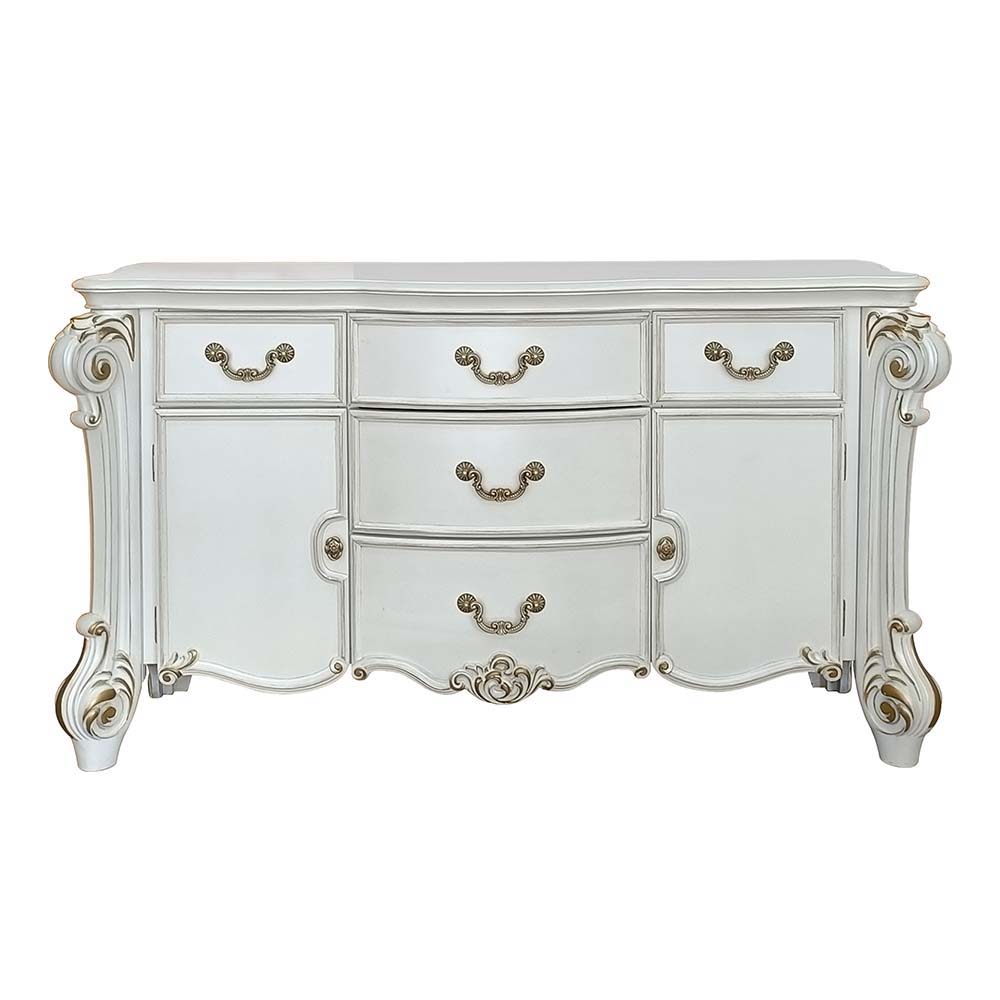 Dream happily-ever-after in a fairy-tale-inspired bed you have aspired to own all your life. This Vendom PU upholstered bed glints stylishly with its crystal-like button tufting and nailhead trim, elegant hand-brushed gold is paired with an antique pearl.