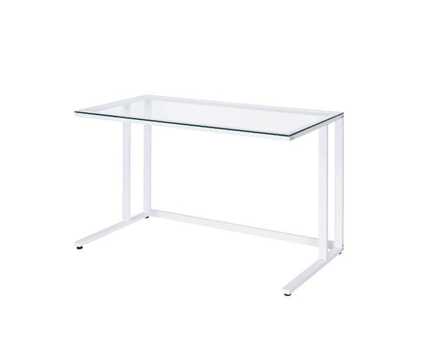 Simple, clean, and appealing, the Tyrese Writing Desk will give your workplace a distinct look with contemporary style. Metal open base with minimal detailing keeps the desk looking fresh and clean and showcases the modern design and openness. Tempered gl