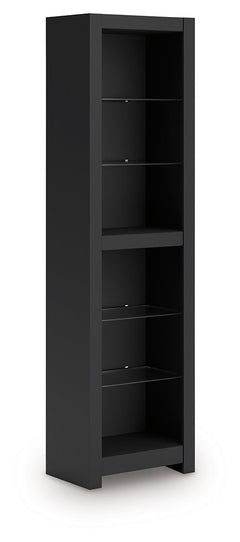 This pier is made with engineered wood (MDF/particleboard/plywood). Pairs with other items in the series to make an entertainment center.<br><br><b>Additional Dimensions</b><br><ul><li>Media opening (2): 0-"</li></ul><br/><br/><b>Product Features</b><ul><