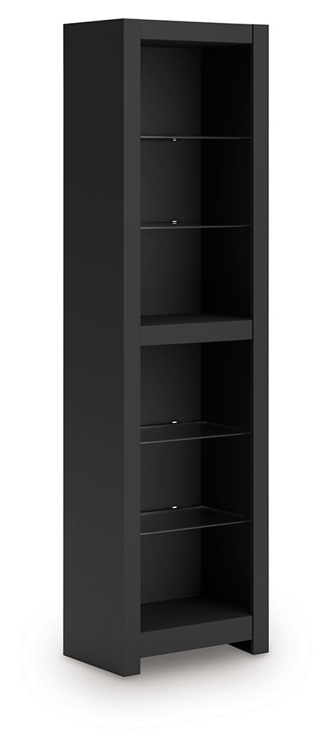 This pier is made with engineered wood (MDF/particleboard/plywood). Pairs with other items in the series to make an entertainment center.<br><br><b>Additional Dimensions</b><br><ul><li>Media opening (2): 0-"</li></ul><br/><br/><b>Product Features</b><ul><