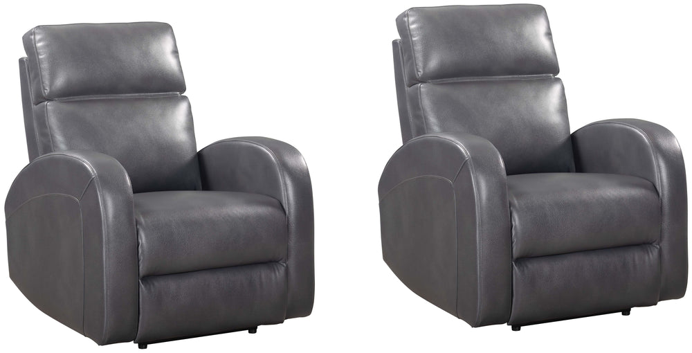 Covered in neutral Pebble Grey fabric and embellished with arched detail stitching, the Devin Power Recliner features an easy-to-operate switch to engage its smooth power recline feature.<br/><br/><b>Product Features</b><ul><li>Power recline</li><li>High 