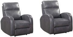 Covered in neutral Pebble Grey fabric and embellished with arched detail stitching, the Devin Power Recliner features an easy-to-operate switch to engage its smooth power recline feature.<br/><br/><b>Product Features</b><ul><li>Power recline</li><li>High 