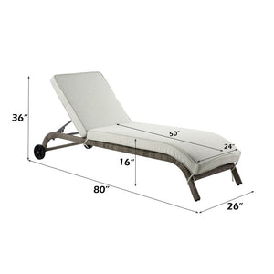 Salena - Patio Lounge Chair - Beige Fabric & Gray Finish - 13"