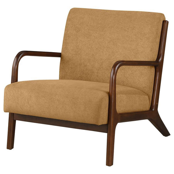 Foster - Upholstered Wood Frame Accent Chair - Honey