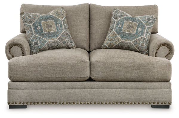  roll arms and nailhead accents. Enjoy optimal coziness as you nestle into luxurious soft upholstery and feather-blend cushion