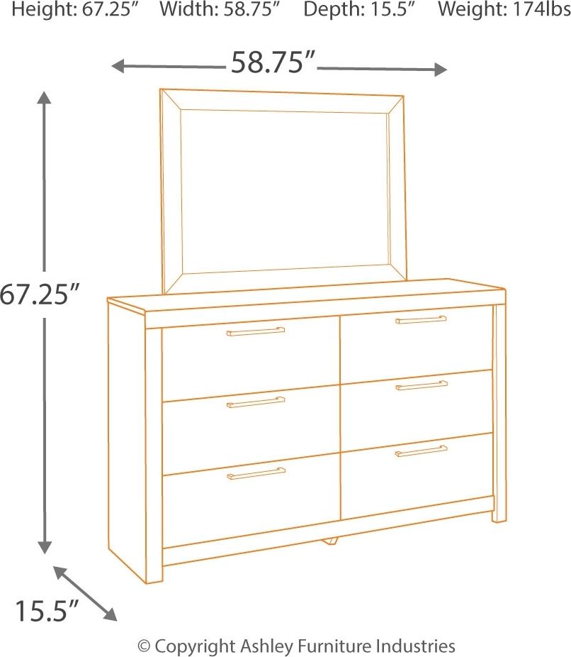 Derekson - 6 Pc. - Dresser, Mirror, Chest, Queen Panel Bed - Multi Gray
