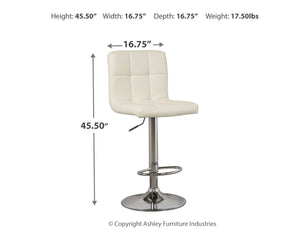 Bellatier - Bone - Tall UPH Swivel Barstool(Set of 2)