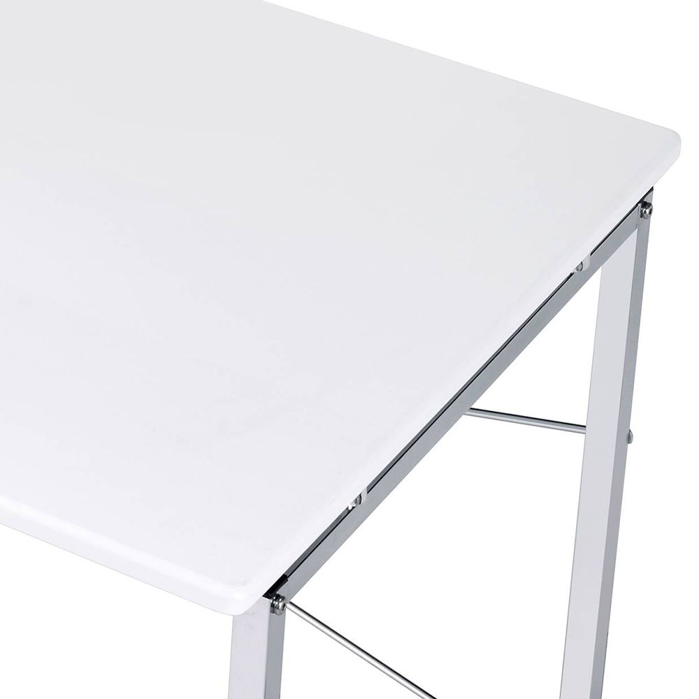 Tennos - Writing Desk - White & Chrome Finish