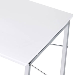 Tennos - Writing Desk - White & Chrome Finish