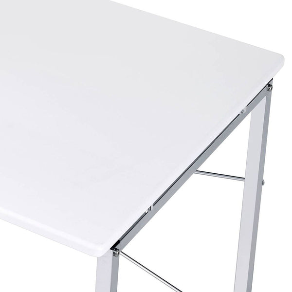 Tennos - Writing Desk - White & Chrome Finish