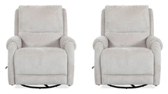 The Gentry recliner is designed for ultimate comfort and style, featuring a 360-degree swivel and a smooth, soundless glide, allowing you to effortlessly find your perfect position. Gentry has rounded curved arms generously wrapped in sumptuous padding an