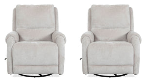 The Gentry recliner is designed for ultimate comfort and style, featuring a 360-degree swivel and a smooth, soundless glide, allowing you to effortlessly find your perfect position. Gentry has rounded curved arms generously wrapped in sumptuous padding an
