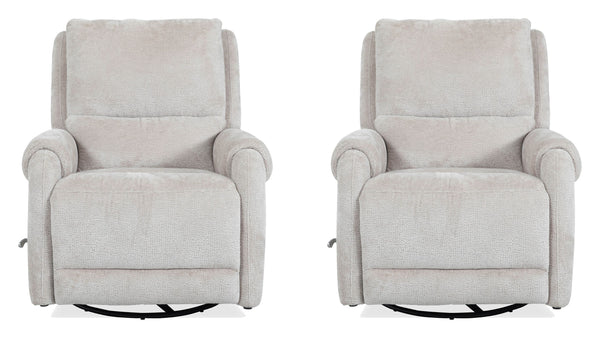 The Gentry recliner is designed for ultimate comfort and style, featuring a 360-degree swivel and a smooth, soundless glide, allowing you to effortlessly find your perfect position. Gentry has rounded curved arms generously wrapped in sumptuous padding an
