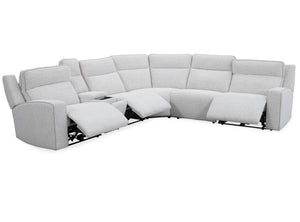 Lancaster features a zero-gravity power recline, adjustable power headrest, stylish track arms, and deep seats offering plush support. Its built-in USB and USB-C chargers make it easy to charge devices. The tilting console includes hidden cupholders, a wi