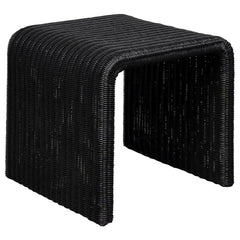 A retro-inspired woven texture turns this casual end table into a blast from the past, perfect for accenting your casual space. A minimalist inverted U-shape silhouette revisits 1970s furniture style and serves its purpose well. Made of black metal with a