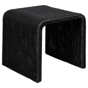 A retro-inspired woven texture turns this casual end table into a blast from the past, perfect for accenting your casual space. A minimalist inverted U-shape silhouette revisits 1970s furniture style and serves its purpose well. Made of black metal with a