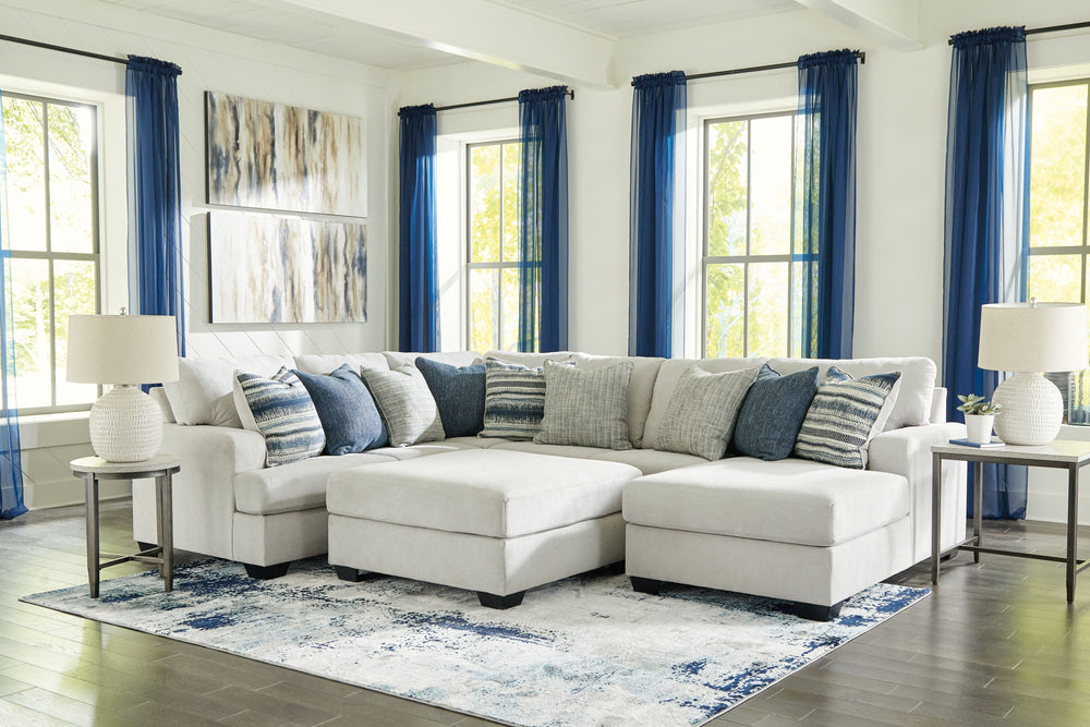 What a pleasant surprise: high-end luxury made comfortably affordable. Thatâ€™s what makes this sectional set with chaise in stone gray so alluring. Made exclusively for those wanting to make a designer statement, this finely crafted sectional is dressed 